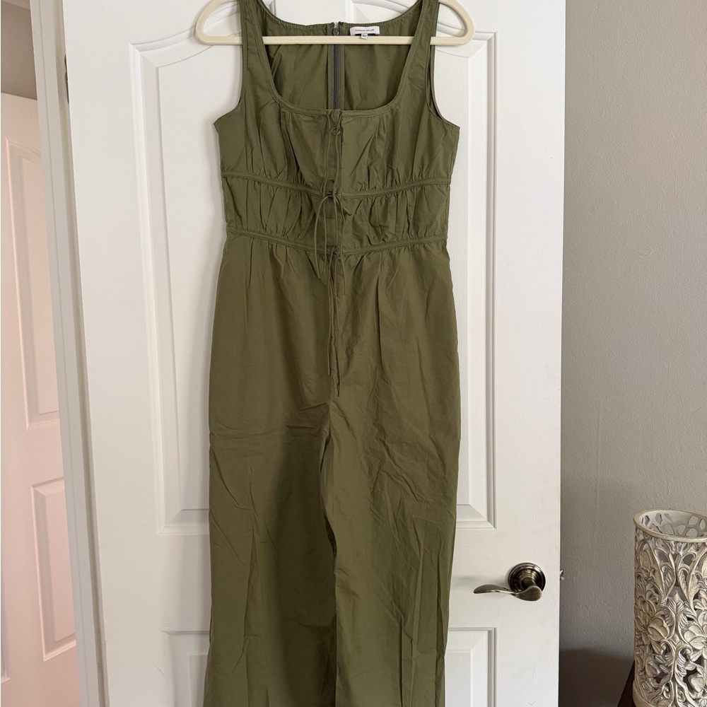 Rebecca Taylor Olive Green Sleeveless Utility Jumpsuit